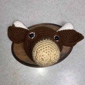 Crochet stuff moose wall mount